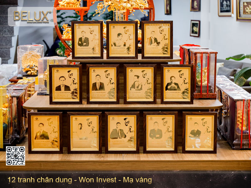 Tranh chân dung thiết kế theo yêu cầu mạ vàng 24k&nbsp;